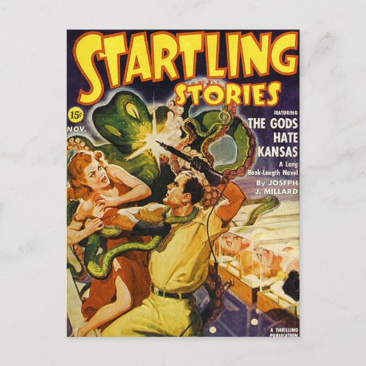 Grüner Krake Postkarte (Vorderseite)