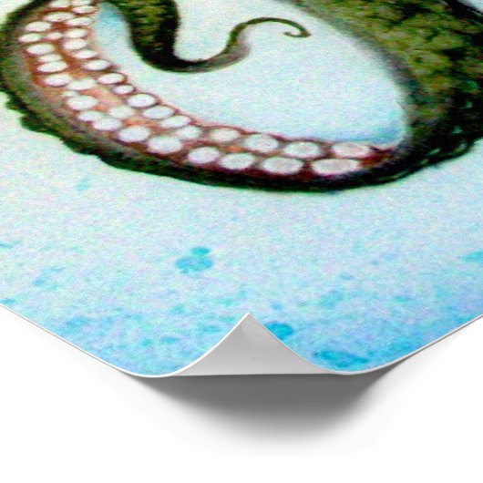 Grüner Kraken Poster (Ecke)