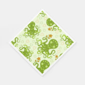 Grüner Kraken Serviette (Ecke)