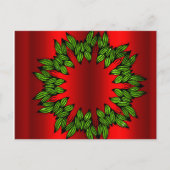 Grüner Kranz an Roten Weihnachten Postkarte (Vorderseite)