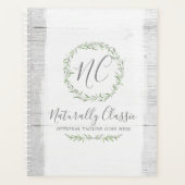 Grüner Kranz aus rustikalem Holz und botanischem B Planer (Vorderseite)