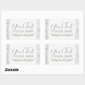 Grüner Kranz aus rustikalem Holz und botanischem B Rechteckiger Aufkleber (Blatt)