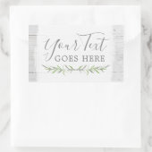 Grüner Kranz aus rustikalem Holz und botanischem B Rechteckiger Aufkleber (Tasche)