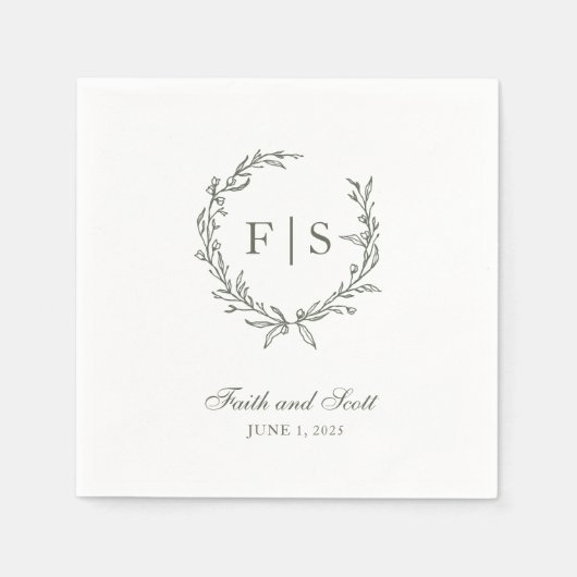 Grüner Kranz des klassischen Käfers Serviette (Vorderseite)