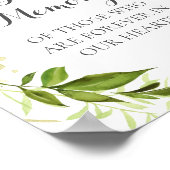 Grüner Kranz im Love Memory Sign Poster, rustikal Poster (Ecke)