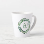 Grüner Kranz Mit Monogramm Milchtasse (Rechte Ecke)