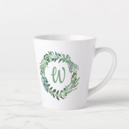 Grüner Kranz Mit Monogramm Milchtasse