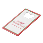 Grüner Kranz mit rotem Gingham Bow Geldbeutel Flaschenöffner (Rückseite Schrägansicht)