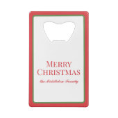 Grüner Kranz mit rotem Gingham Bow Geldbeutel Flaschenöffner (Rückseite)