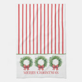 Grüner Kranz mit rotem Gingham Bow Geschirrtuch (Vertikal)
