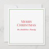 Grüner Kranz mit rotem Gingham Bow Mitteilungskarte (Rückseite)