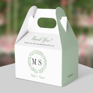 Grüner Kranz Monogramm Geschenkbox Hochzeit Geschenkschachtel