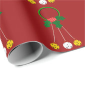 Grüner Kranz und rotes Gebälk Geschenkpapier (Rolleneckpunkt)