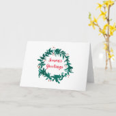 Grüner Kreide der Saison, Holly Painting Karte (Gelbe Blume)