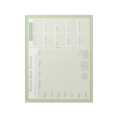 Grüner Kreis der wöchentlichen Mahlzeiten Notizblock (Rotiert)