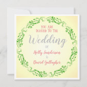 Grüner Kreis Geblüht mit abgestufter Hintergrundin Einladung (Vorderseite)
