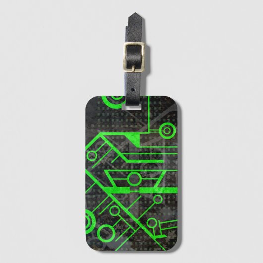 Grüner Kreis Gepäckanhänger (Vorderseite Vertikal)