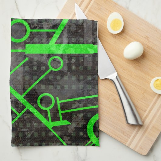 Grüner Kreis Geschirrtuch (Viertel Falte)