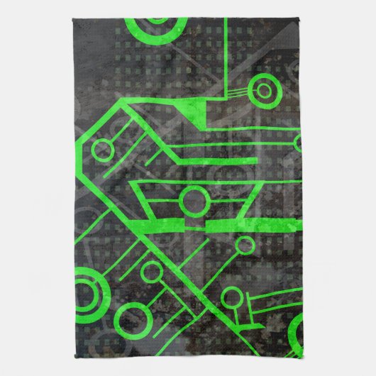 Grüner Kreis Geschirrtuch (Vertikal)