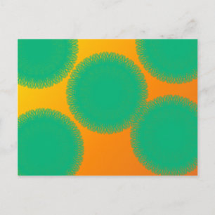 grüner Kreis in gelblicher Orange Postkarte