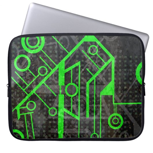 Grüner Kreis Laptopschutzhülle (Vorderseite)