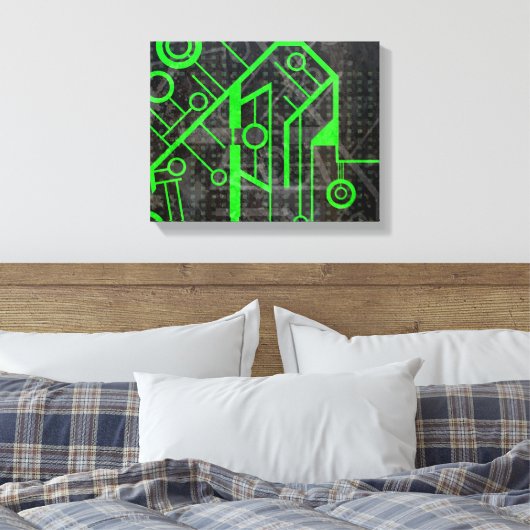 Grüner Kreis Leinwanddruck (Insitu (Schlafzimmer))