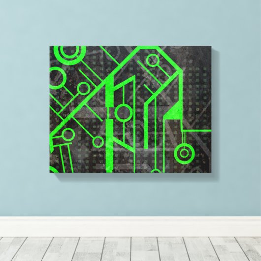 Grüner Kreis Leinwanddruck (Insitu (Holzboden))