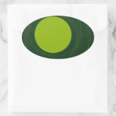 grüner Kreis Ovaler Aufkleber (Tasche)