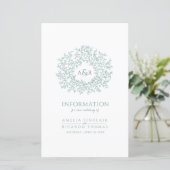 Grüner Kreis von Blätter Hochzeitsgast-Information (Stehend Vorderseite)