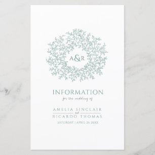 Grüner Kreis von Blätter Hochzeitsgast-Information