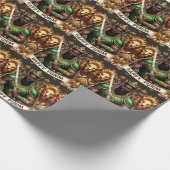 Grüner Krieg - Purim Wrapping Paper Geschenkpapier (Ecke)