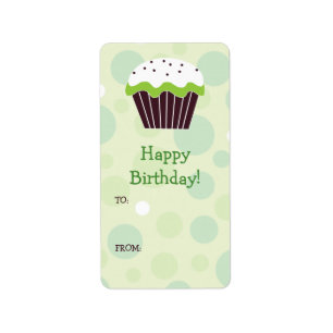 Grüner Kuchen-Geschenk-Aufkleber Adressaufkleber