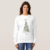 Grüner künstlerischer Merry und heller Weihnachtsb Sweatshirt (Vorne ganz)