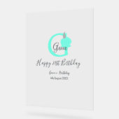 Grüner Kürbis Herbst 21. graue Pastellgraue Acrylschild (Winkel)