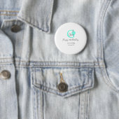 Grüner Kürbis Herbst 21. graue Pastellgraue Button (Beispiel)