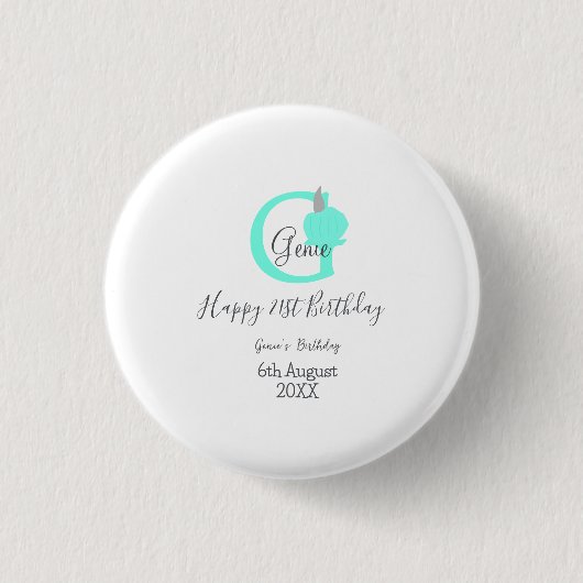 Grüner Kürbis Herbst 21. graue Pastellgraue Button (Vorderseite)