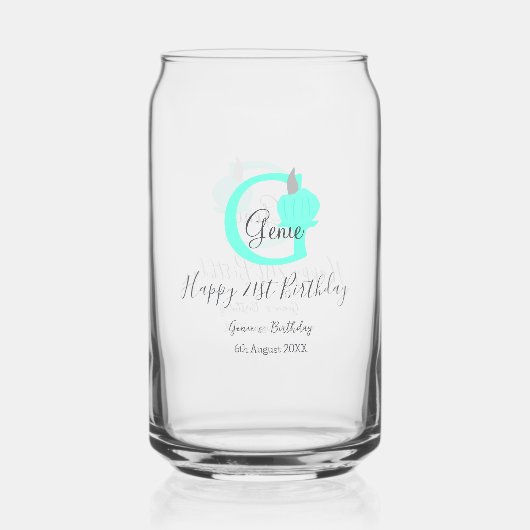 Grüner Kürbis Herbst 21. graue Pastellgraue Dosenglas (Vorderseite)