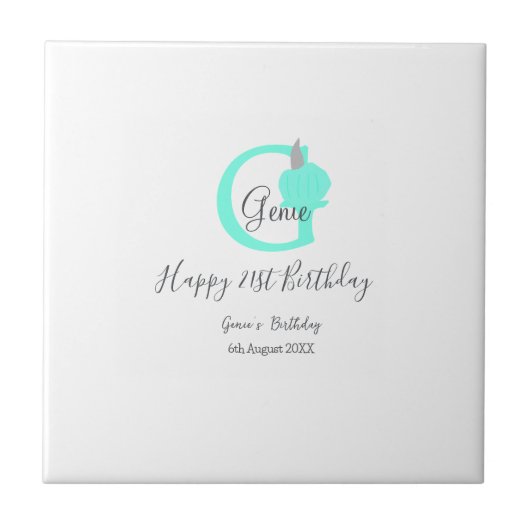 Grüner Kürbis Herbst 21. graue Pastellgraue Fliese (Vorderseite)