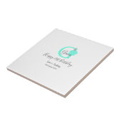 Grüner Kürbis Herbst 21. graue Pastellgraue Fliese (Seite)