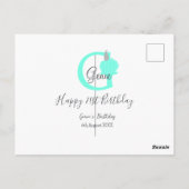 Grüner Kürbis Herbst 21. graue Pastellgraue Postkarte (Rückseite)