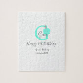 Grüner Kürbis Herbst 21. graue Pastellgraue Puzzle (Vertikal)