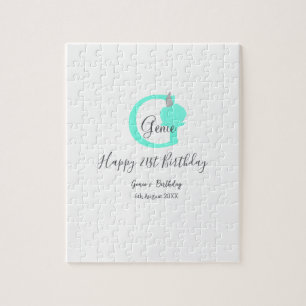 Grüner Kürbis Herbst 21. graue Pastellgraue Puzzle