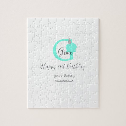 Grüner Kürbis Herbst 21. graue Pastellgraue Puzzle (Vertikal)