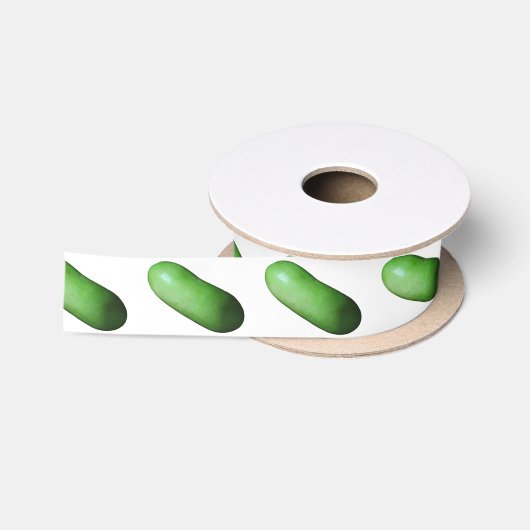 Grüner Kürbis (Wintermelone) Satinband (Spule)