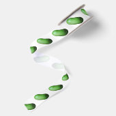 Grüner Kürbis (Wintermelone) Satinband (Rückseite)