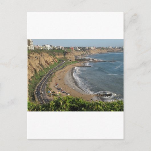 Grüner Küstenstrand in Lima-Peru Postkarte (Vorderseite)