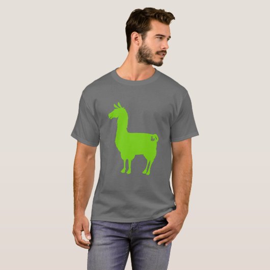 Grüner Lama-T - Shirt (Vorne ganz)