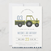 Grüner Landschlepper Kinder jeden Alters zum Gebur Dankeskarte (Vorderseite)