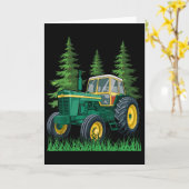 Grüner Landwirt Traktor Karte (Gelbe Blume)