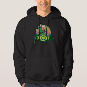 Grüner Laternen-Stadt-Hintergrund und Logo Hoodie
